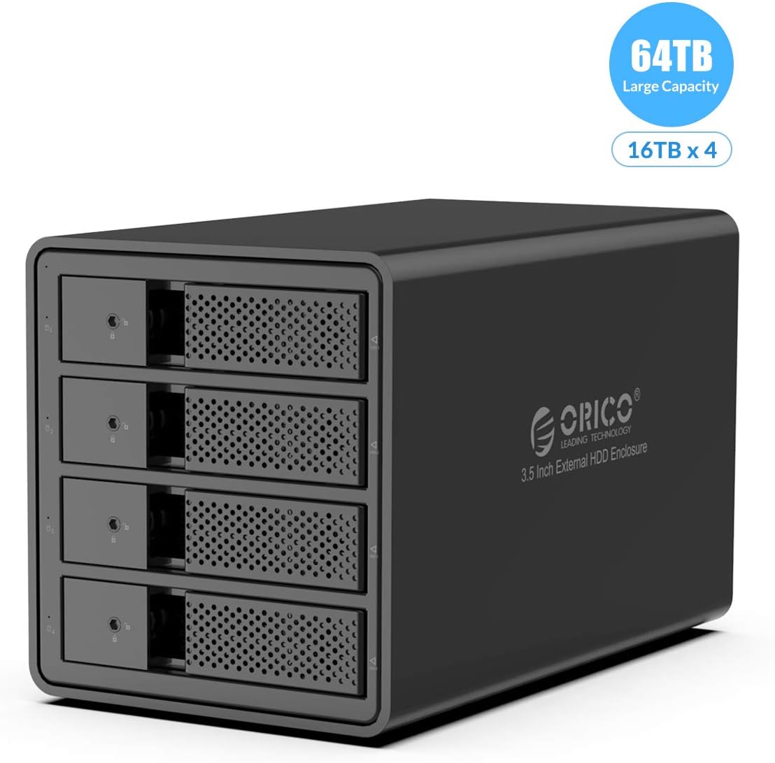 4 Bay USB 3.0 SATA External Hard Drive Enclosure for 3.5 inch HDD Aluminum Alloy RAID Enclosure B406207