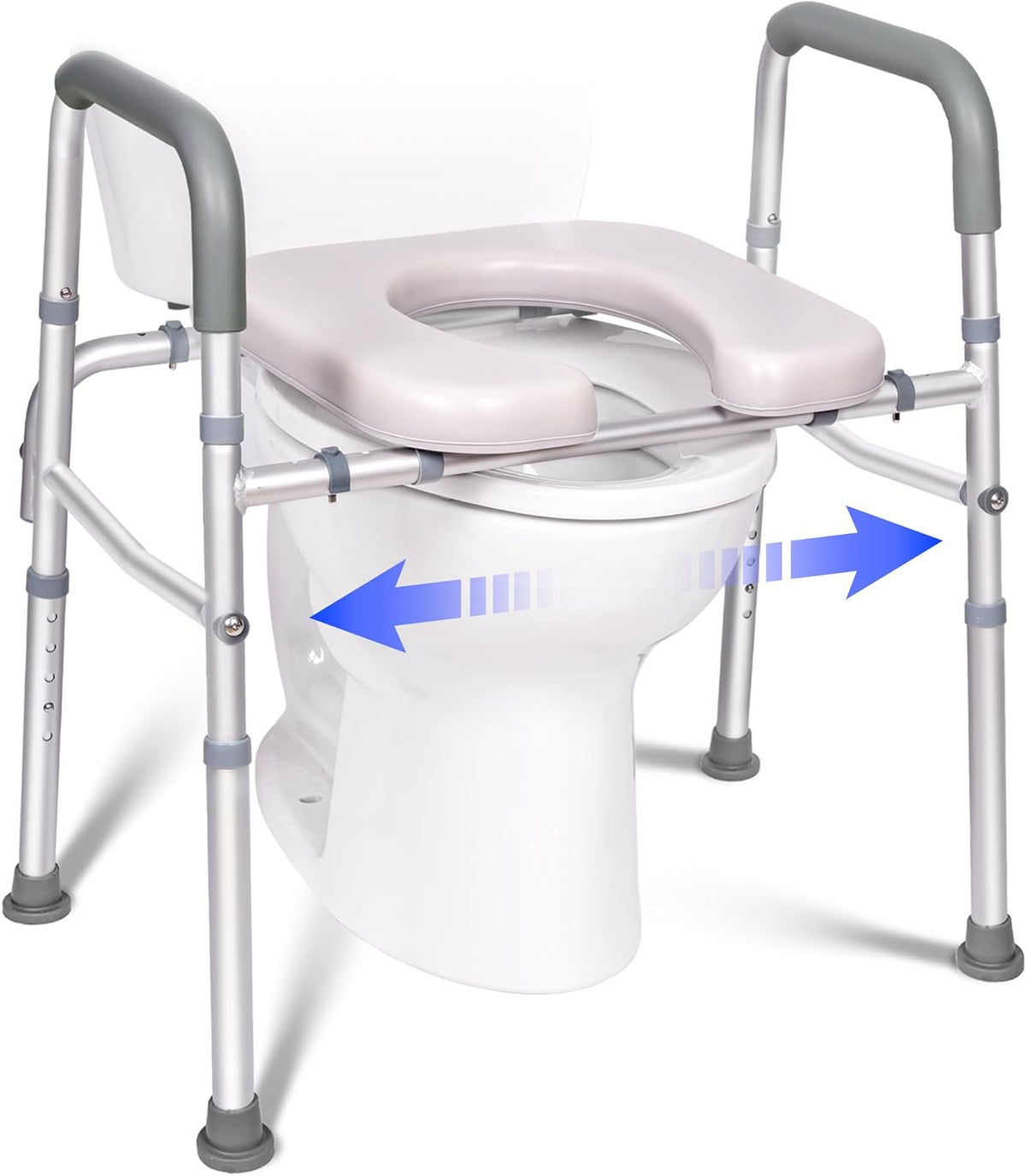Raised Toilet Seat with Handles, Width Adjustable, 400 lbs O606496