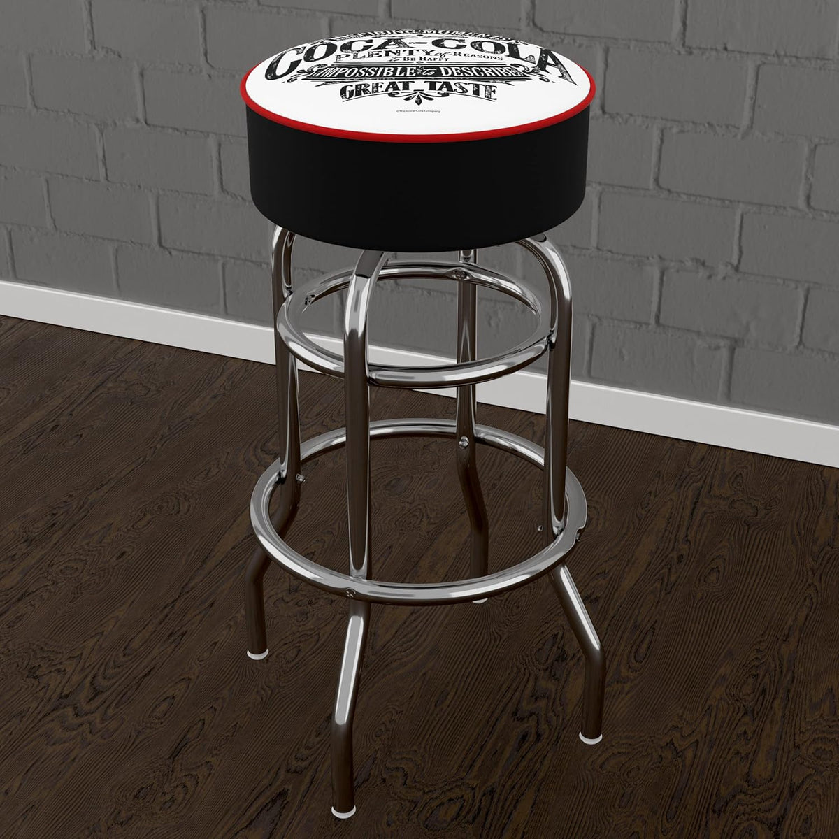 Vintage Swivel Bar Stool with Foam Padded Seat E179311