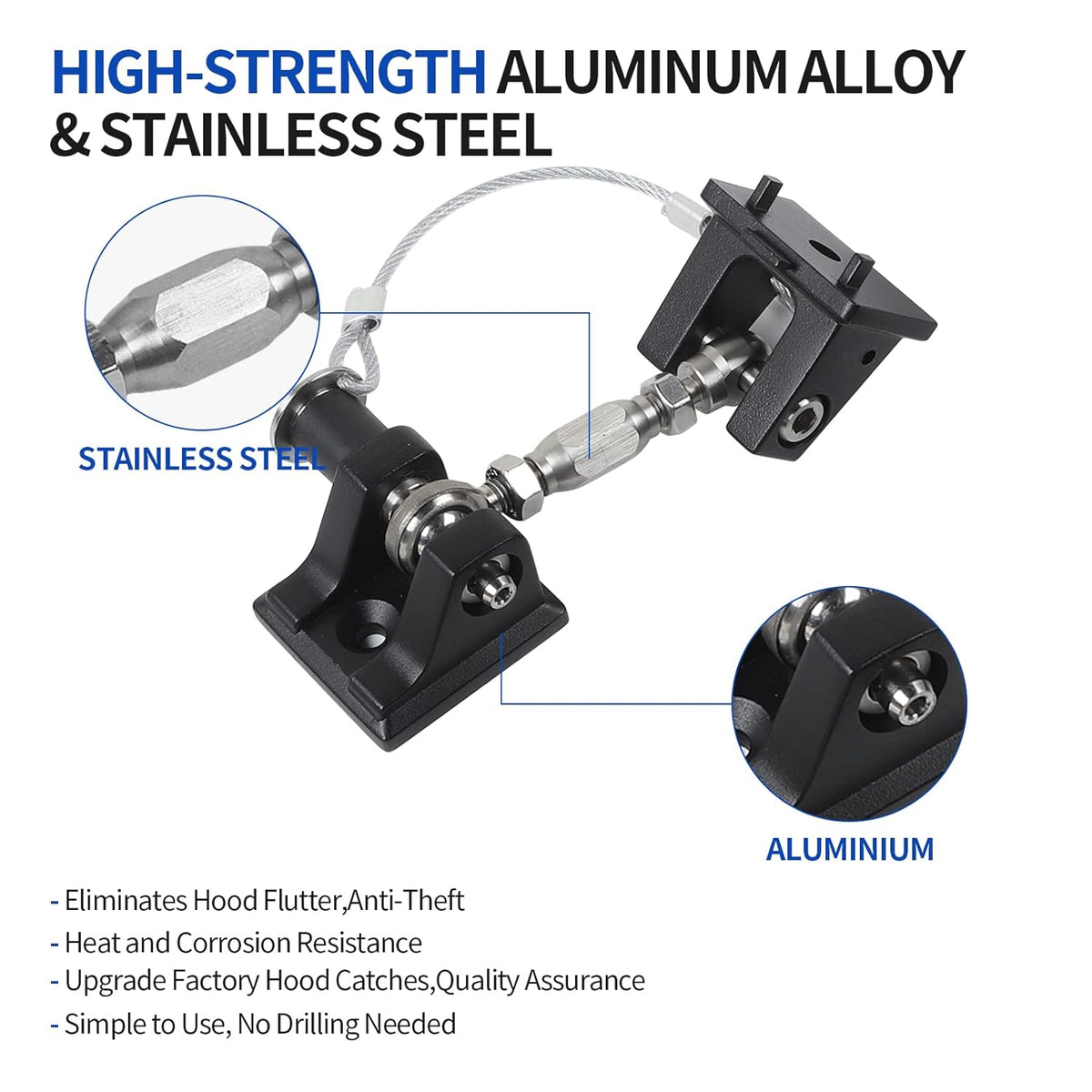 Aluminum Alloy Hood Latches Kit X878