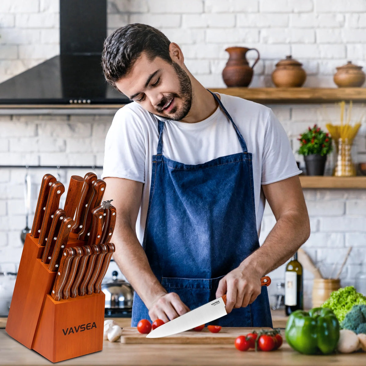16 Pieces Stainless Steel Knife Block Set S750482
