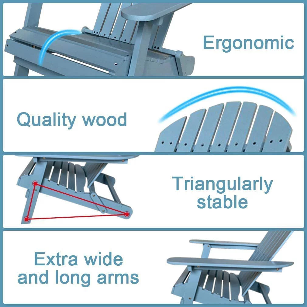 Folding Adirondack Chair Weather Resistant Plastic A66907
