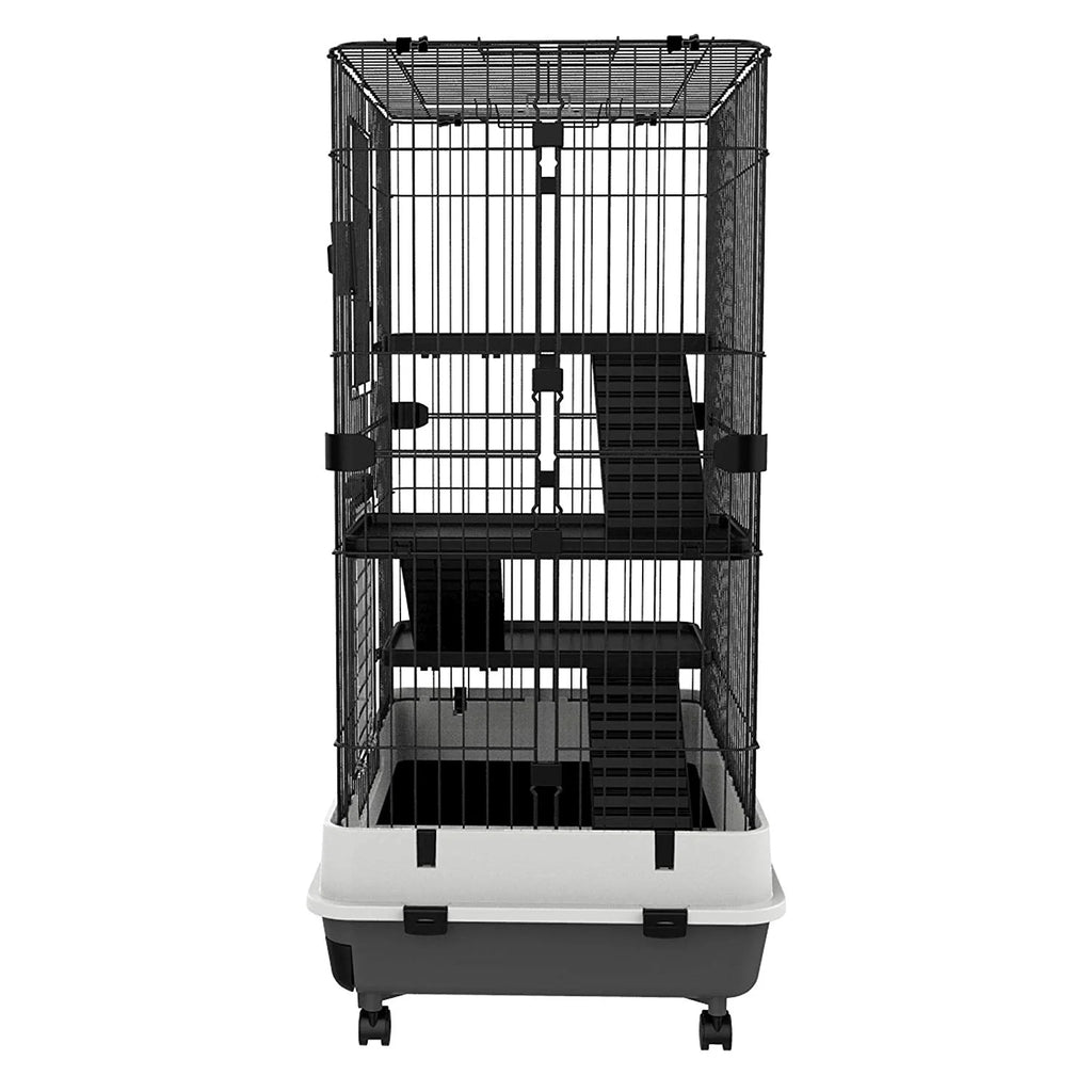 X-Large 43” 4-Story Indoor/Outdoor Rabbit Guinea Pig Hutch Cage with Washable Tray K8060