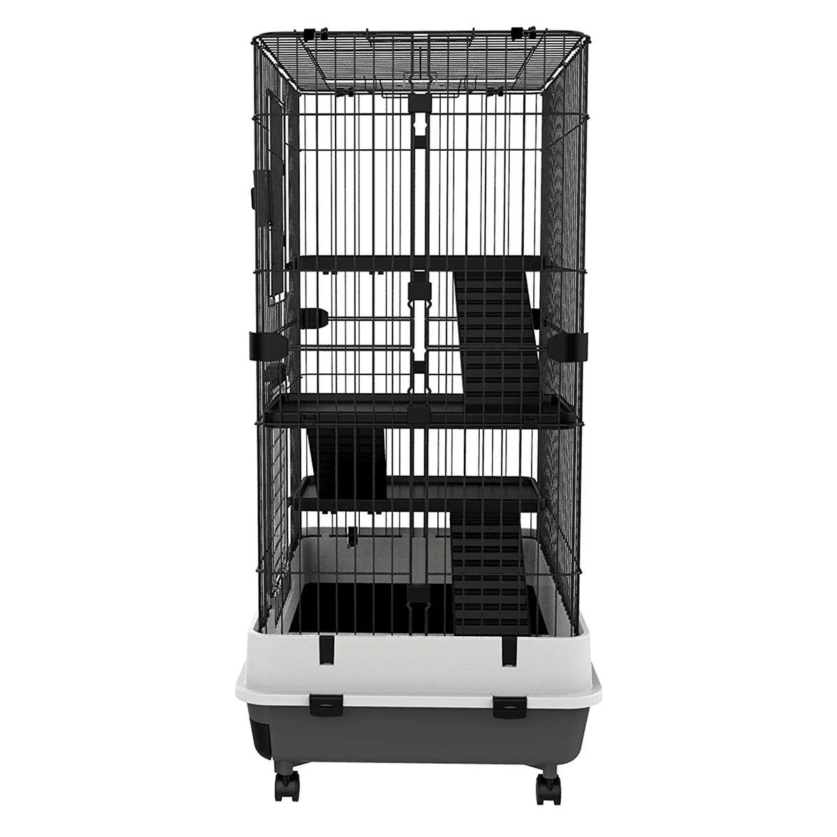 X-Large 43” 4-Story Indoor/Outdoor Rabbit Guinea Pig Hutch Cage with Washable Tray K8060