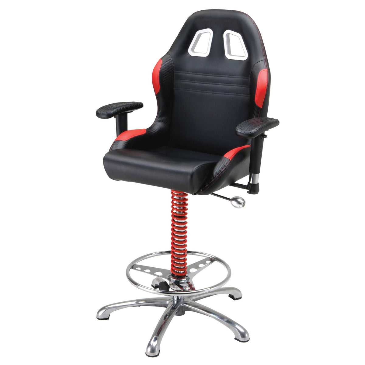 Black-On-Red Bar Chair W93778