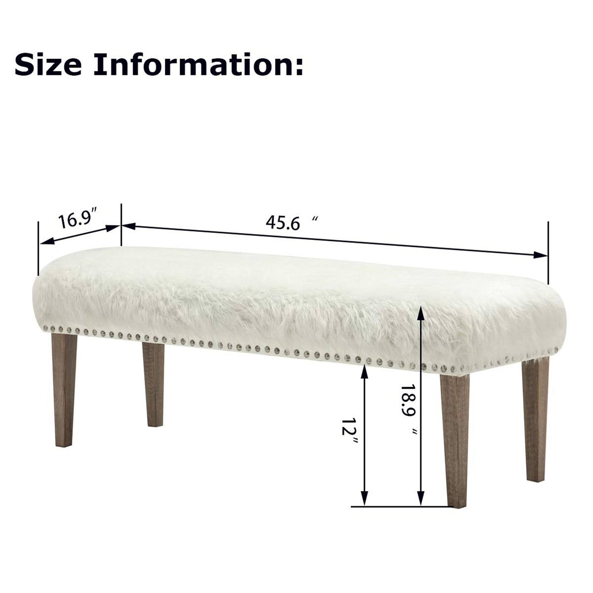 White Faux Leather Makeup Bench U8469