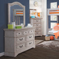 Antique Gray 7 Drawer Double Dresser L95805