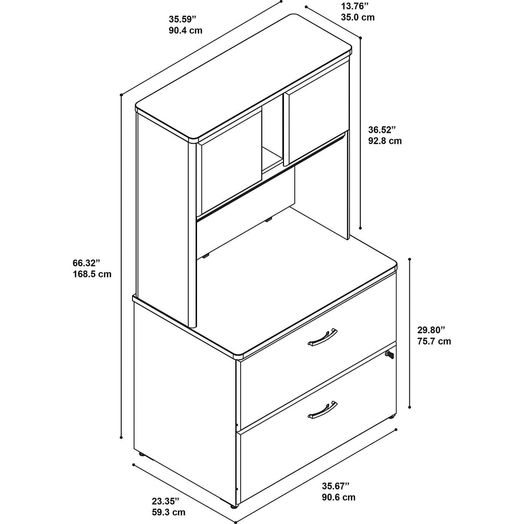 Lateral File Cabinet with Hutch X3031