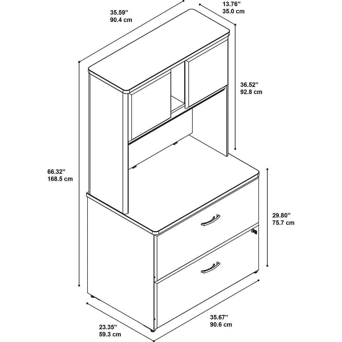Lateral File Cabinet with Hutch X3031