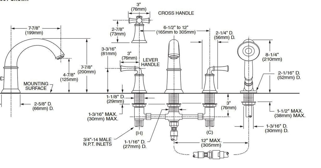 Tub Filler with Personal Shower Q355527