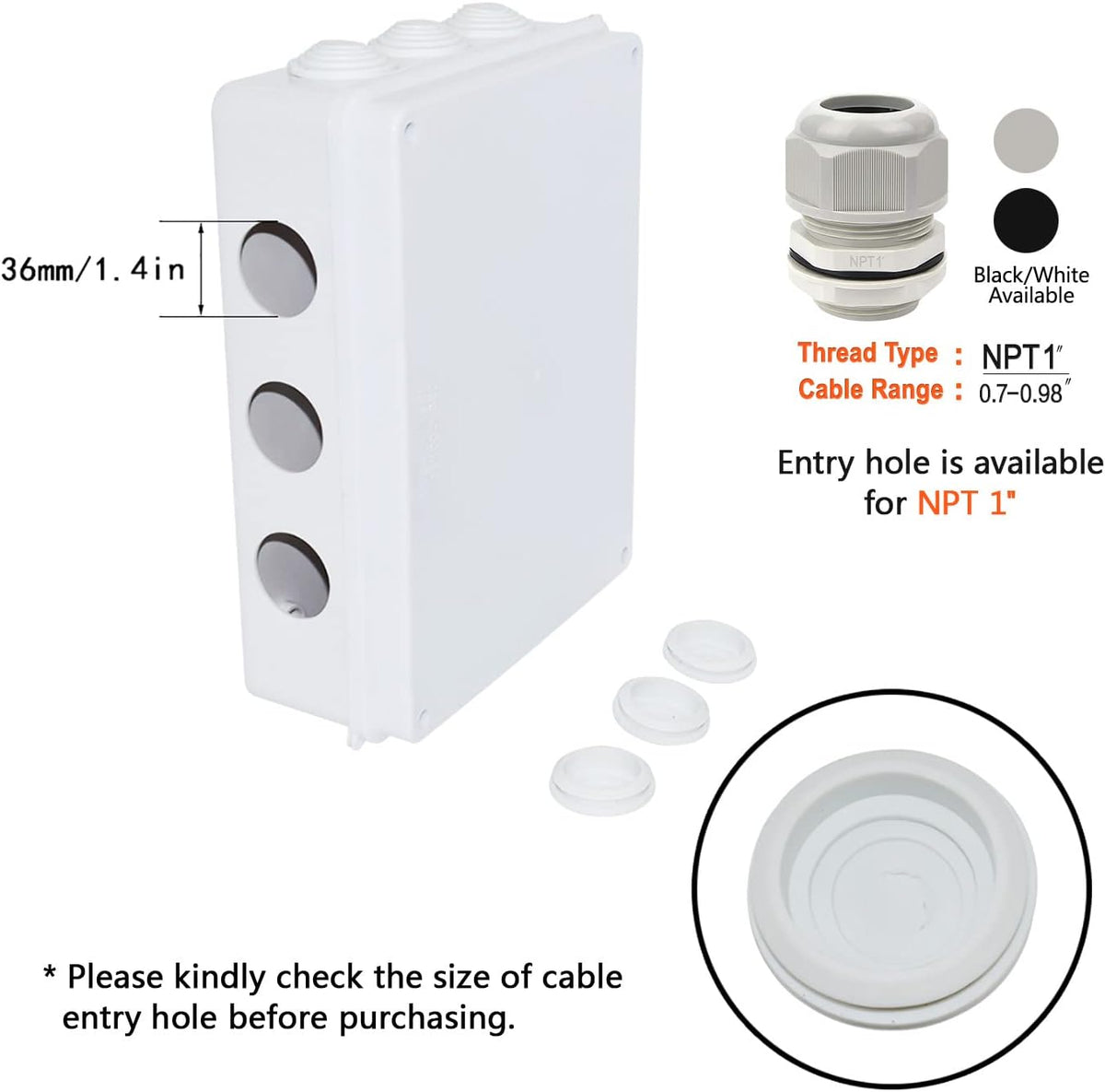 ABS Plastic IP65 Junction Box White 10 x 7.9 x 3.1 inch Pack of 2 V29784