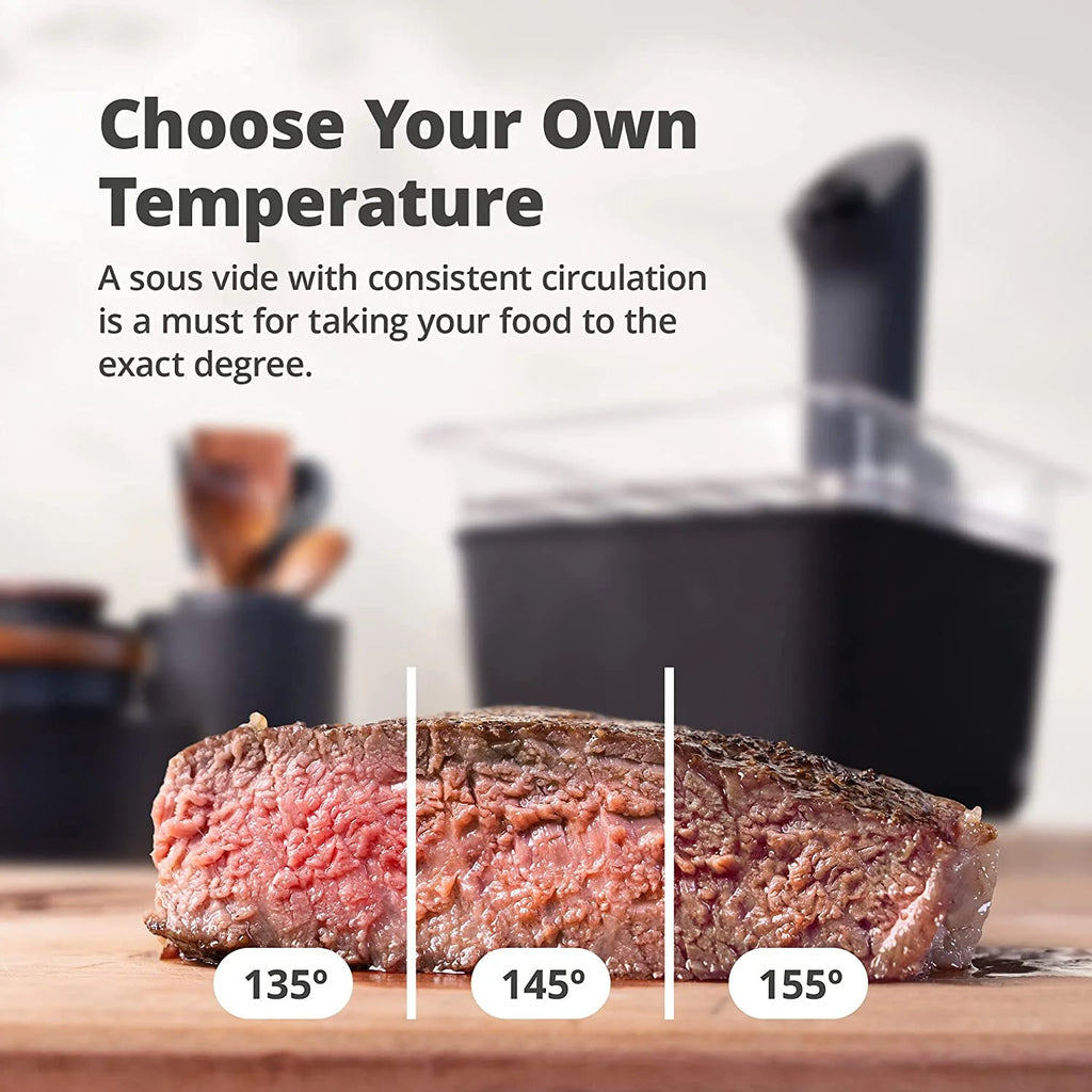 1100 Watt Sous Vide Cooker with Plastic Container, Lid, and Neoprene Sleeve O32324