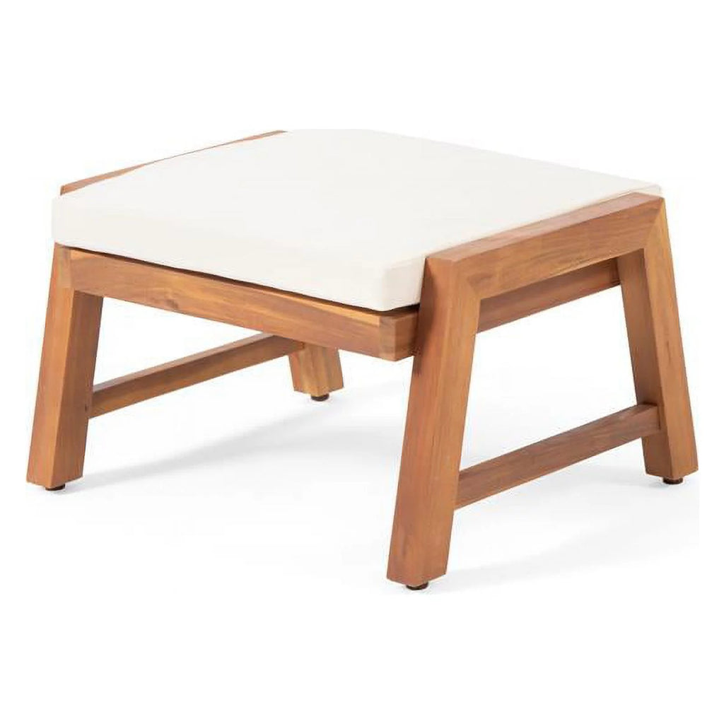 Teak Cream Acacia Wood Club Chair Set of 2 D6100