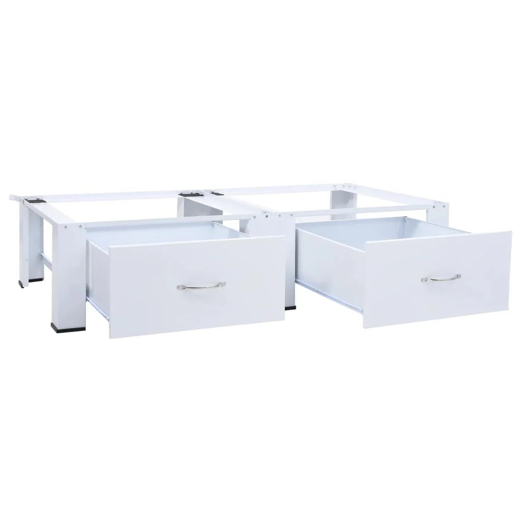 Washing and Drying Machine Pedestal with Pull-out Shelves White U750585