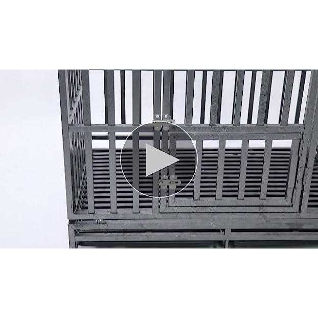 Heavy Duty Metal Dog Cage Pet Kennel Crate Playpen with Wheels T761716