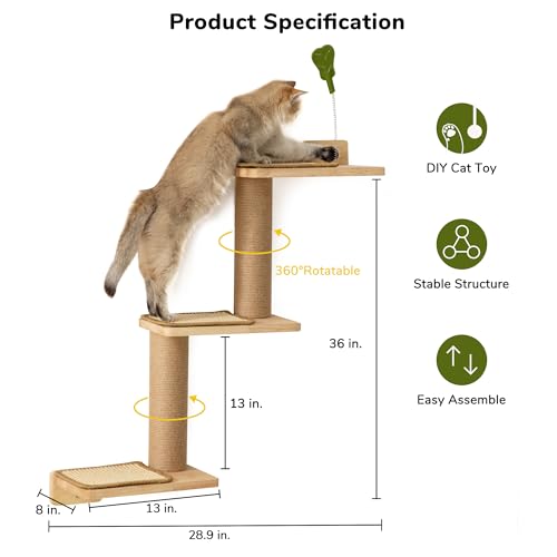 Cat Wall Shelves and Scratching Post N28757