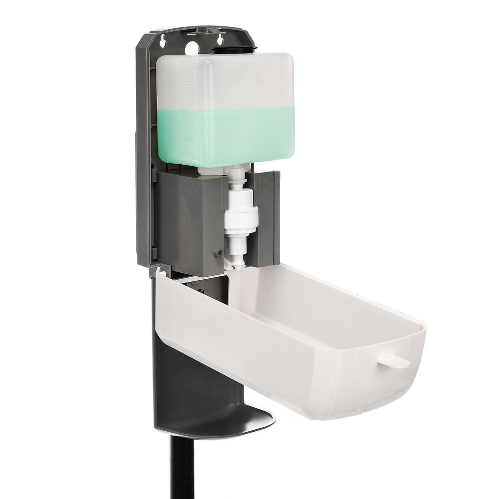 White Automatic Gel Hand Sanitizer and Soap Dispenser with Floor Stand Z104