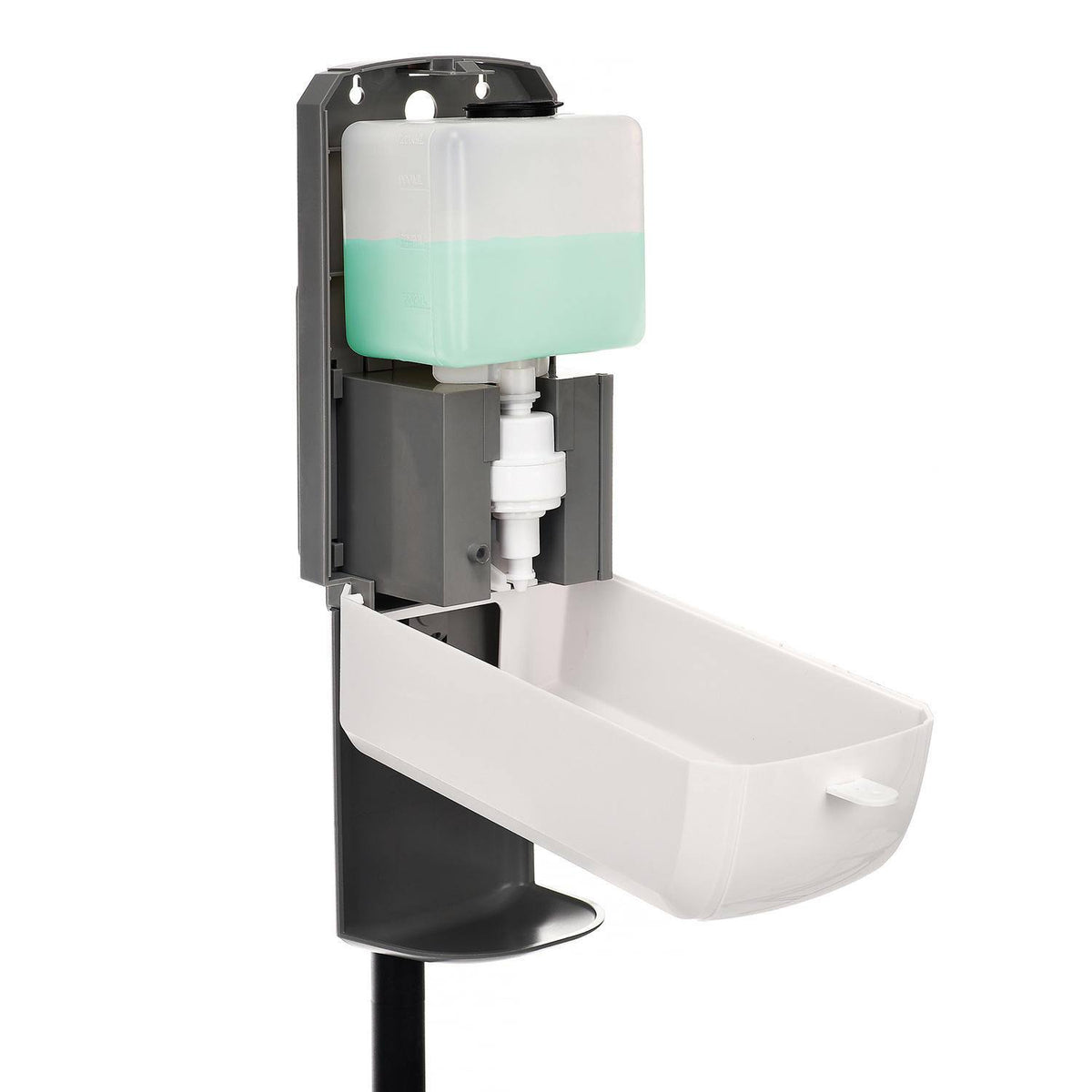 White Automatic Gel Hand Sanitizer and Soap Dispenser with Floor Stand Z104