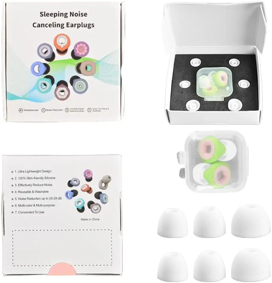 Noise Canceling Reusable Soft Silicone Earplugs B589387