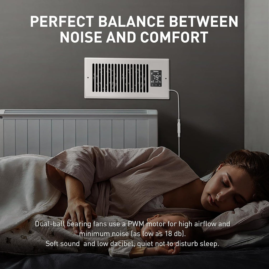 Smart Vent & Quiet Air Booster Register Fan with Humidity Sensor L228907