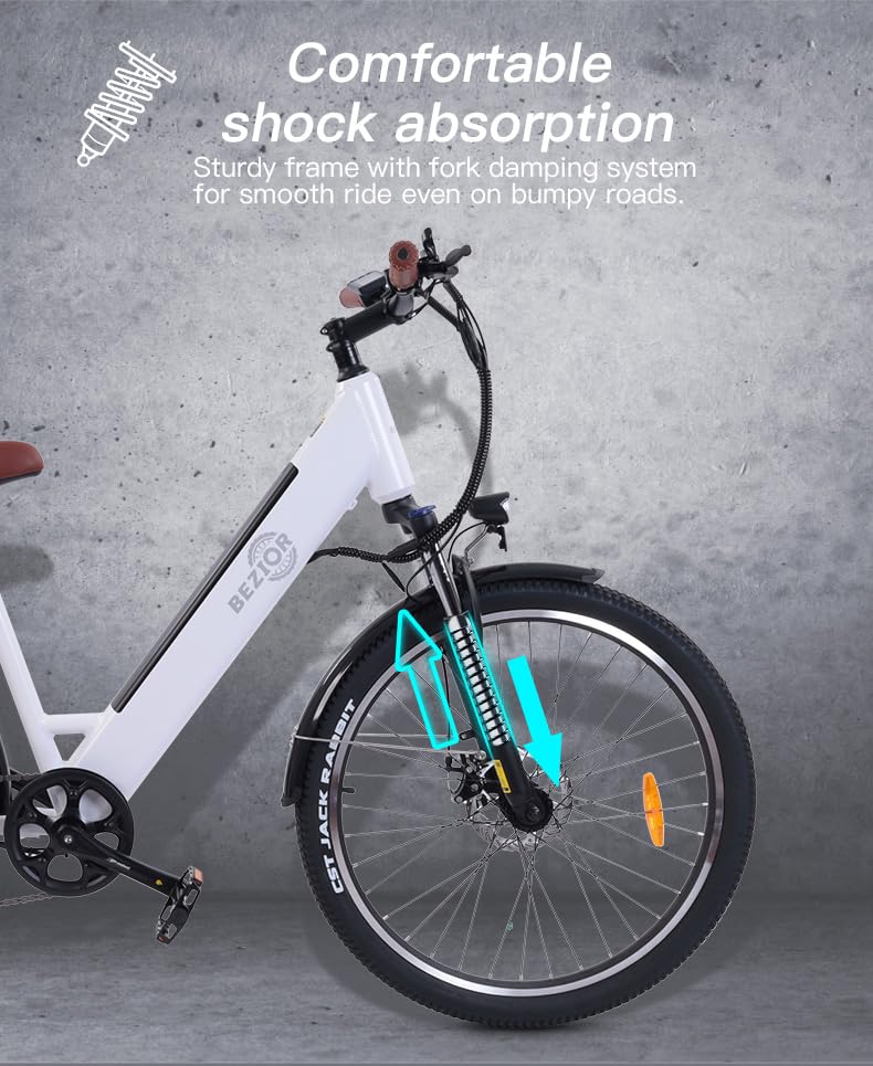 26" x 2.1 Fat Tire Electric Bicycle with 500w Motor 48V 10.4Ah Removable Lithium Battery F919
