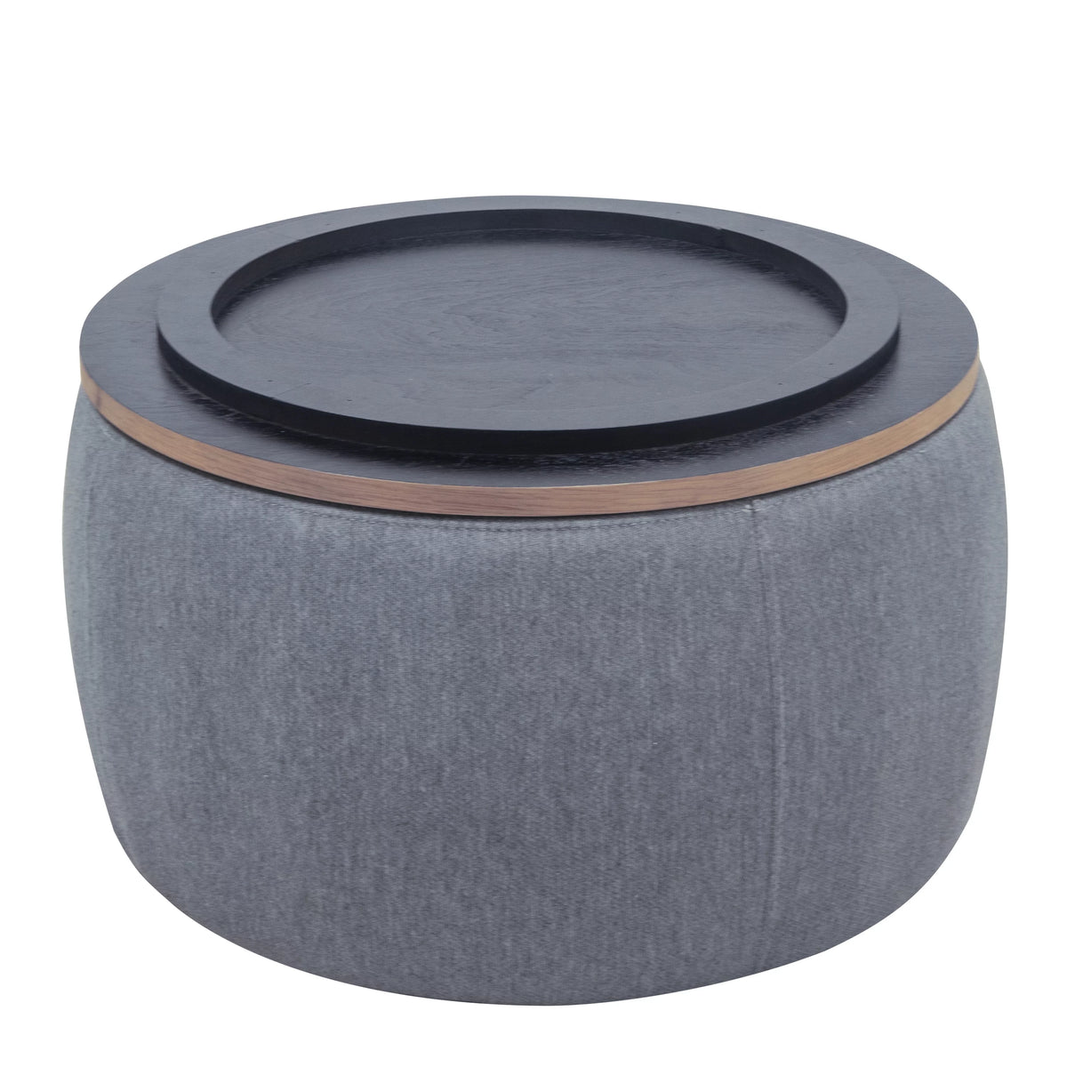 Dark Gray Round Storage Ottoman L812