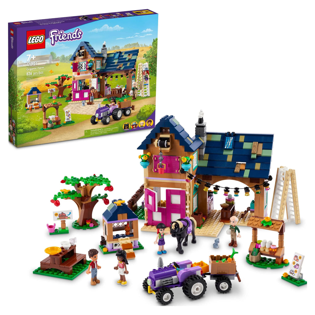 Farm House Set with Toy Horse Stable Tractor and Trailer D622