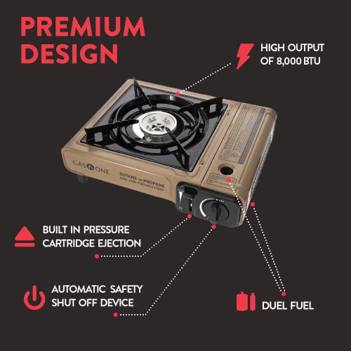 Dual Fuel Portable Camping Stove with Carrying Case E566021