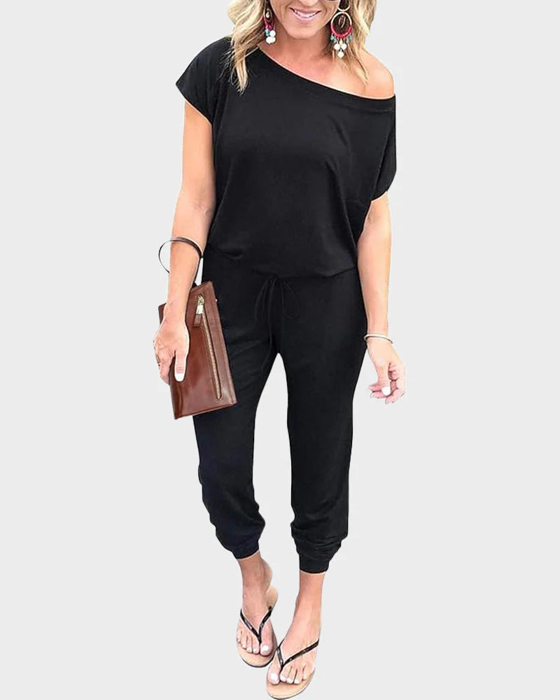 Off-Shoulder Short Sleeve Jumpsuit H92928