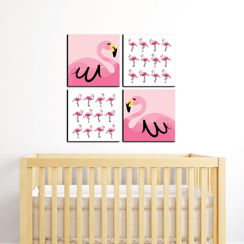 Pink Flamingo Kids Wall Art Set of 4 Prints L267497