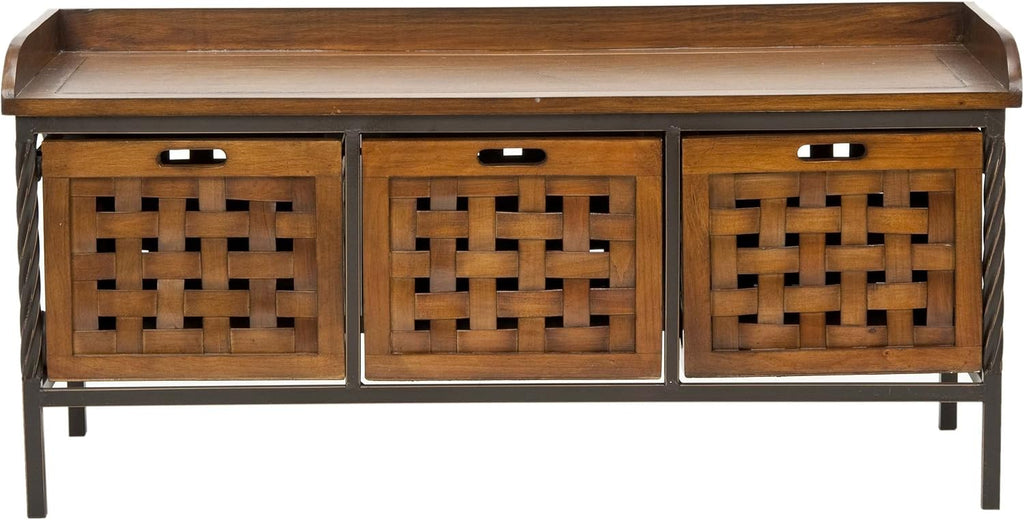 Brown Wooden Storage Bench R9517