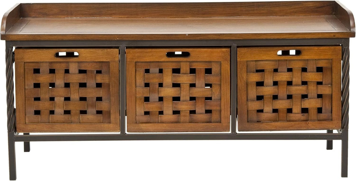 Brown Wooden Storage Bench R9517