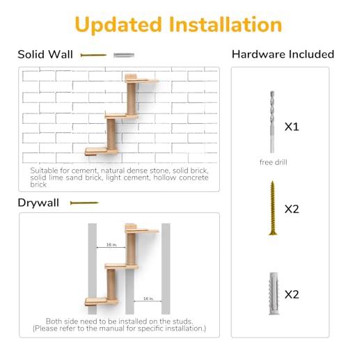 Cat Wall Shelves and Scratching Post N28757