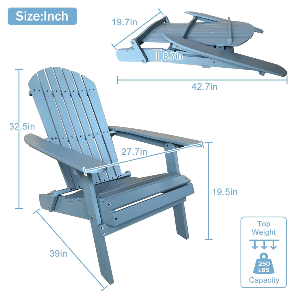 Folding Adirondack Chair Weather Resistant Plastic A66907