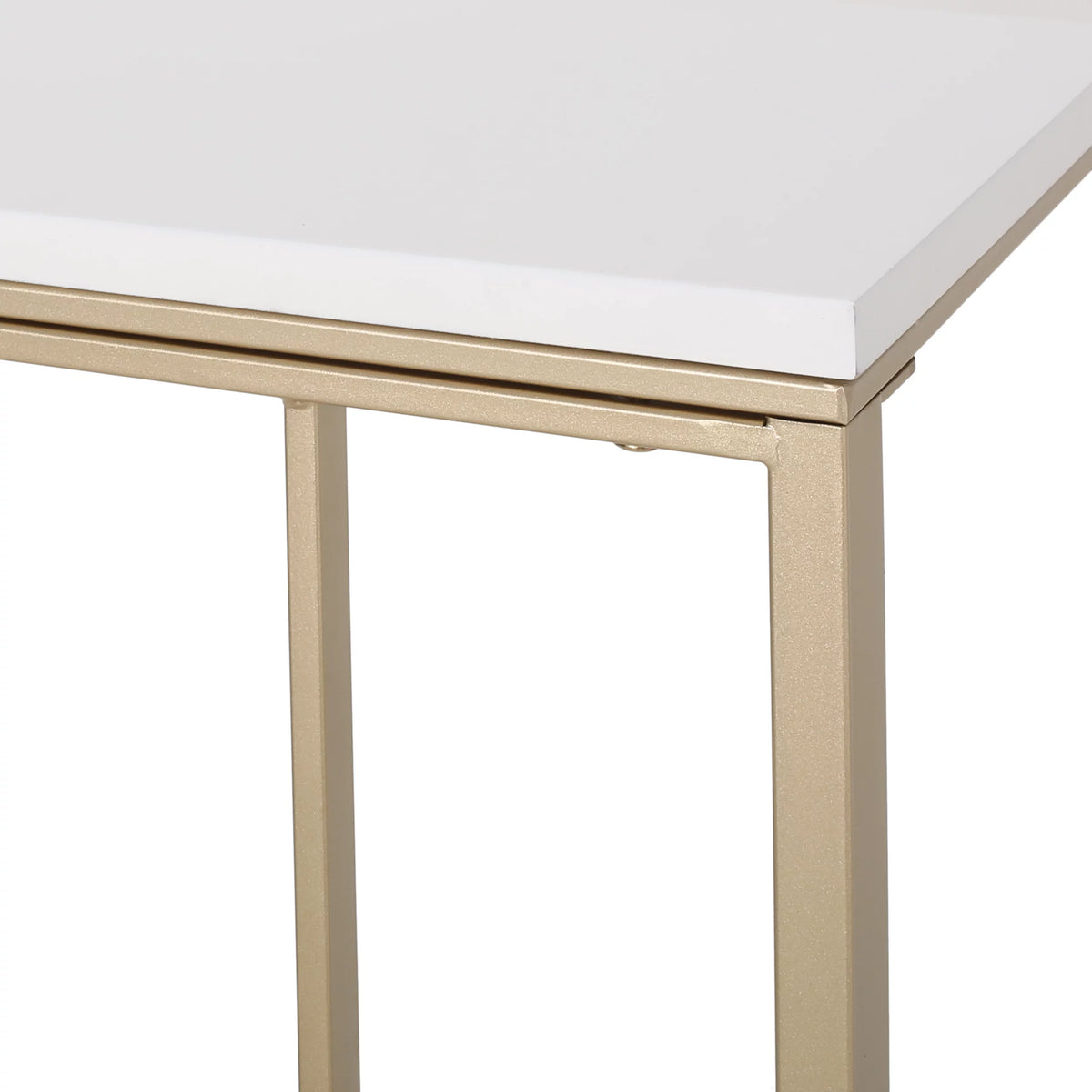 Set of 2 Champagne Gold White C Side Table N8111