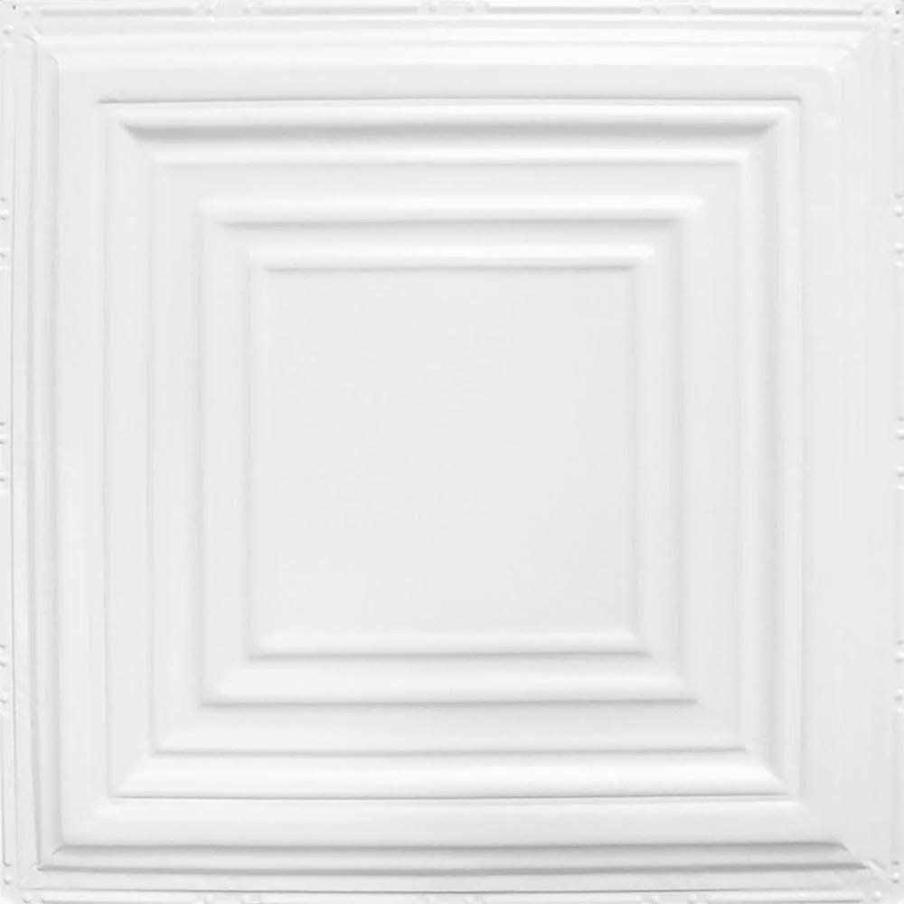 Bright White Satin Tin Ceiling Tile Z333775