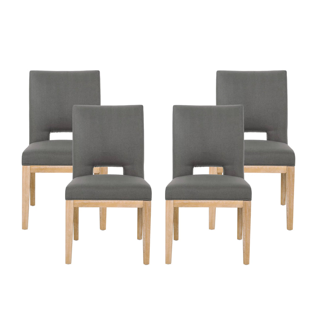 Fabric Upholstered Dining Chairs Set of 4 F937617