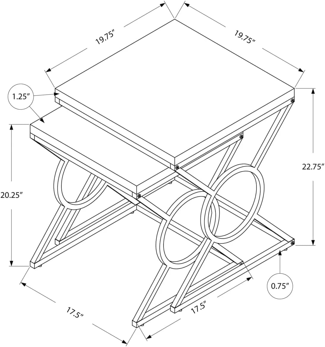 White Nesting Table V935