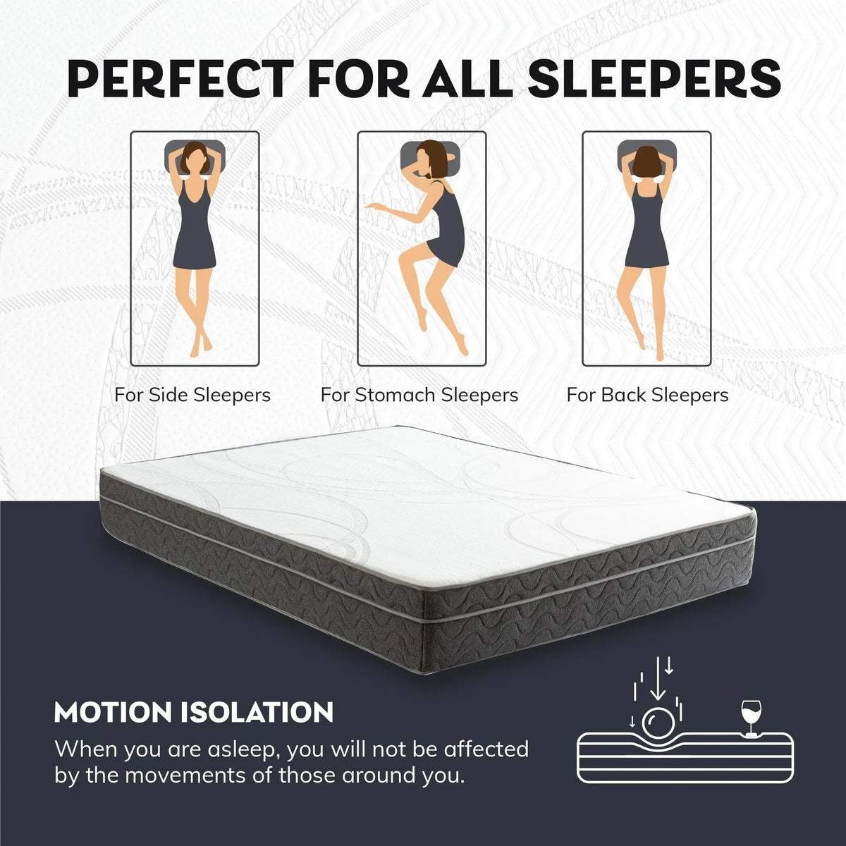 Full Size Gel Memory Foam Pocket Spring Hybrid Mattress I986