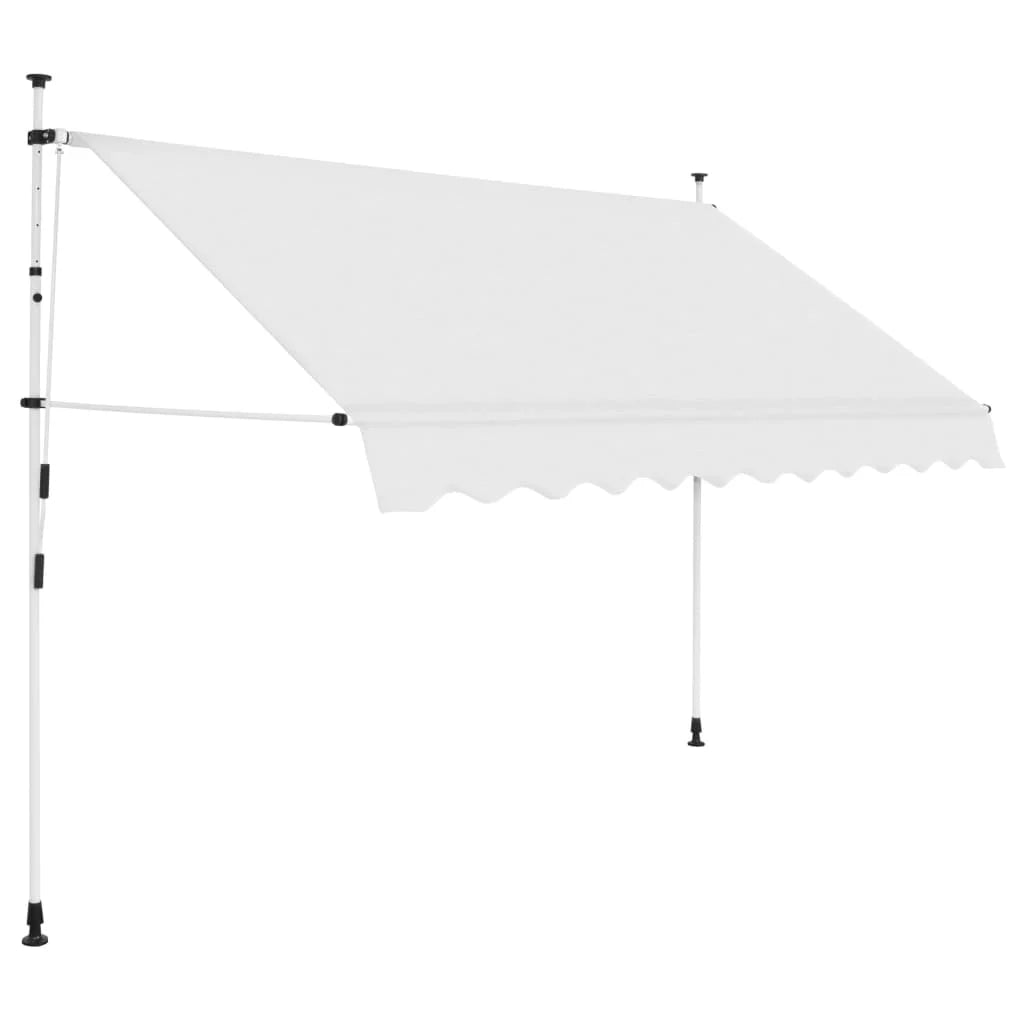 Cream White Retractable Window Awning Canopy with Crank Handle U379805