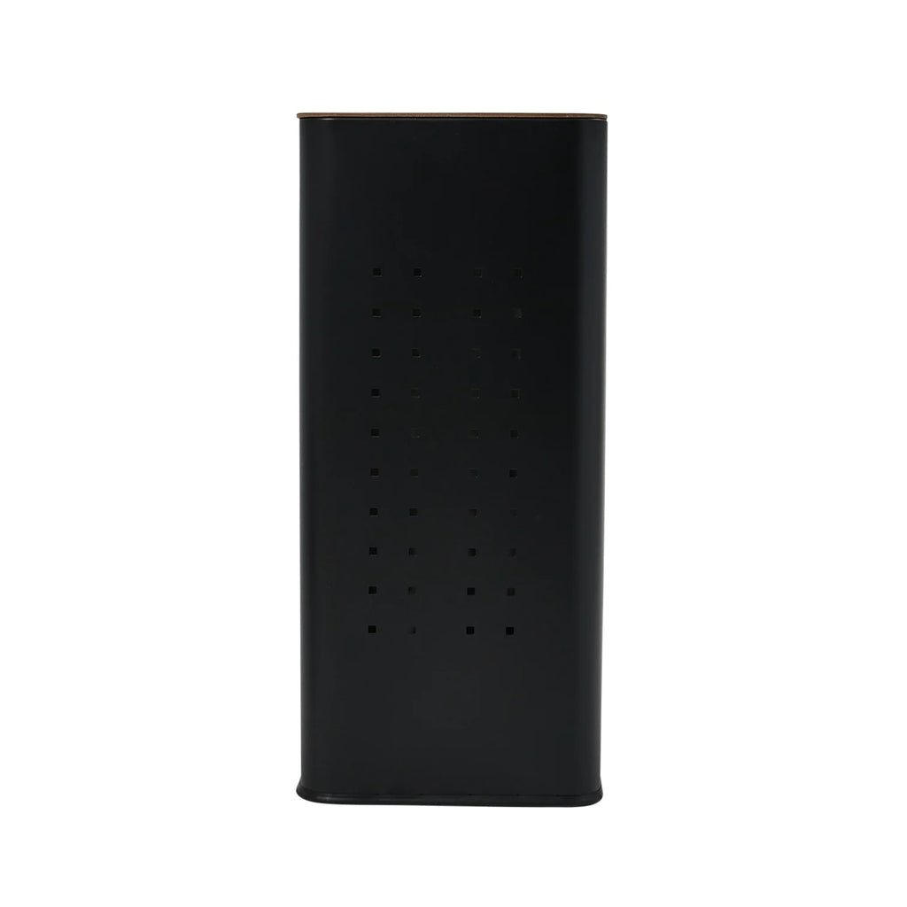 Matte Black Steel Laundry Hamper with Lid D73525