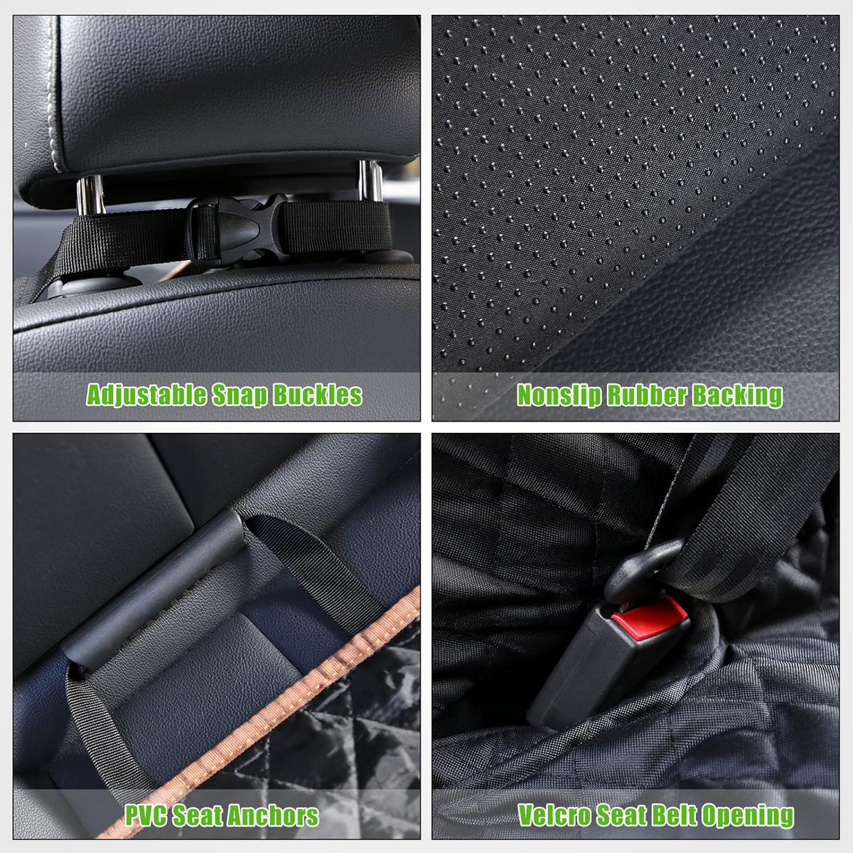 Waterproof Dog Car Seat Cover with Mesh Window and Storage Pockets S29040