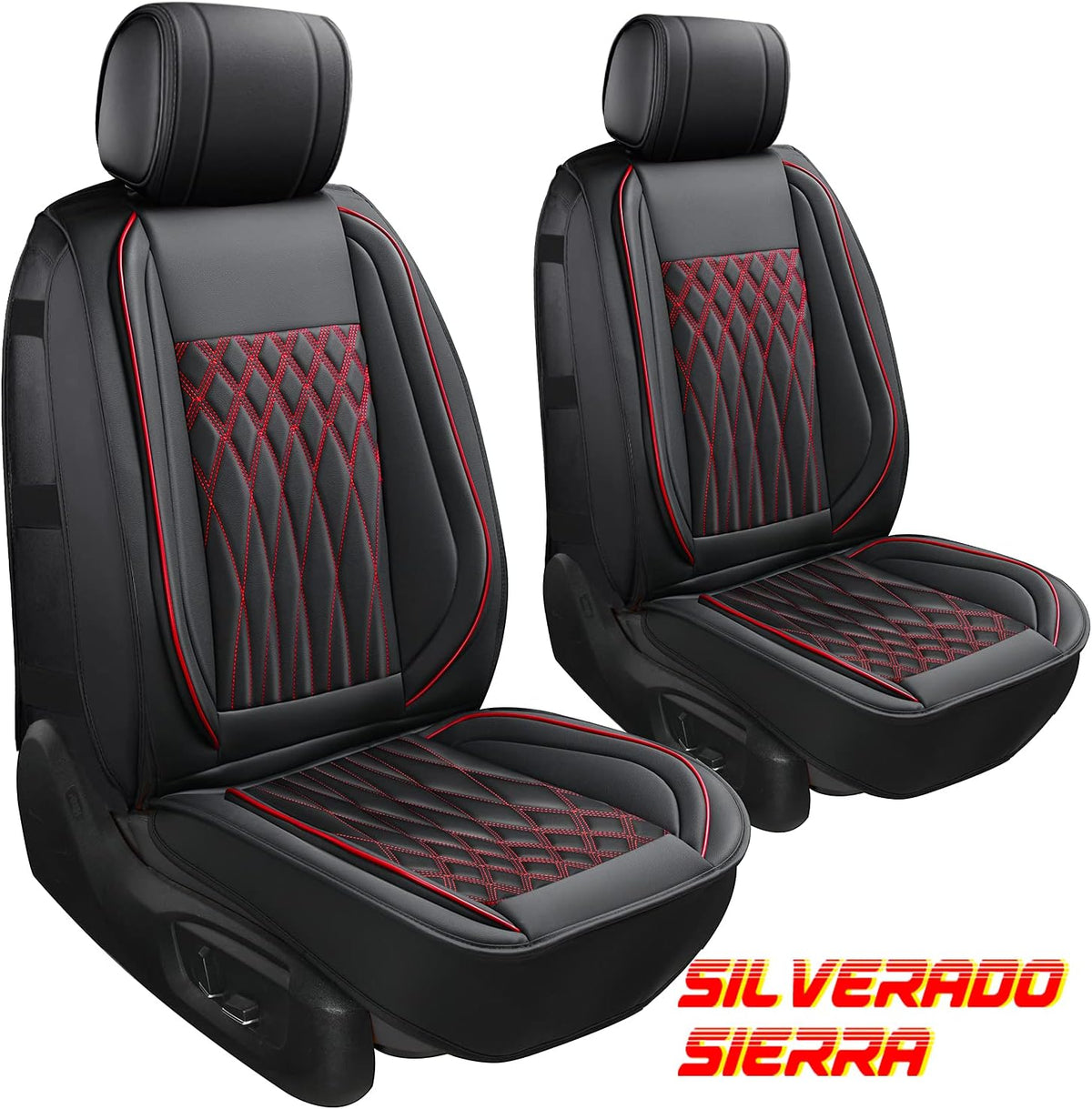 1 Pair Black Waterproof Leather Seat Covers E4511