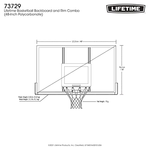 48 in. Shatter Proof Backboard Rim Combo Orange White A304078