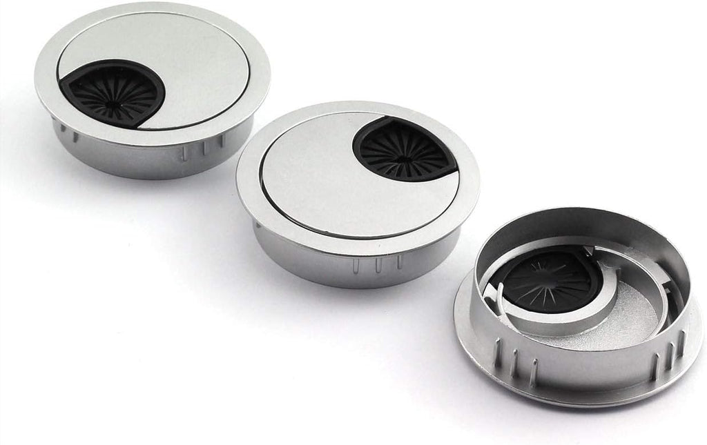 3pcs 50mm Zinc Alloy Desk Grommet Black J536