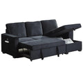 Brown Velvet L-Shaped Sectional Sofa with Storage Chaise A5928