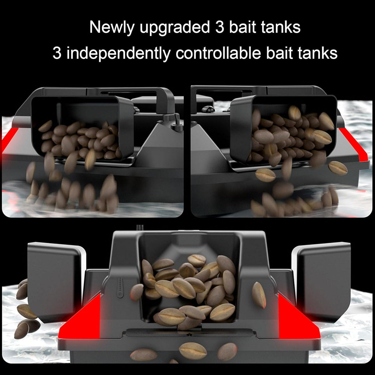 Double Motors RC Fishing Bait Boat 500M Range Load 4.4Lbs K560468