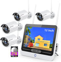 3MP Wireless Security Camera System with 12” Monitor 2TB Hard Drive F9202
