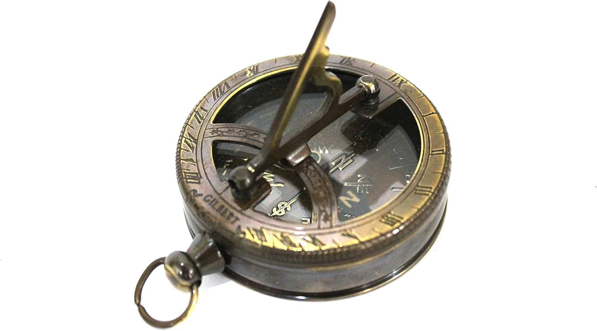 Engravable Brass Pocket Sundial Compass D938550
