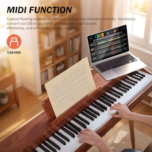 88-Key Weighted Action Digital Piano with Triple Pedal R242
